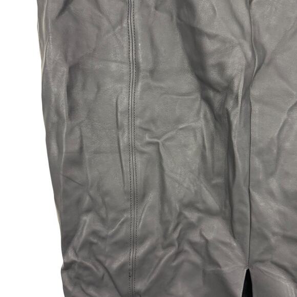 Express Matte Black Faux Leather Stretch Pencil Knee Length Skirt NWT sz 12 - Picture 12 of 16